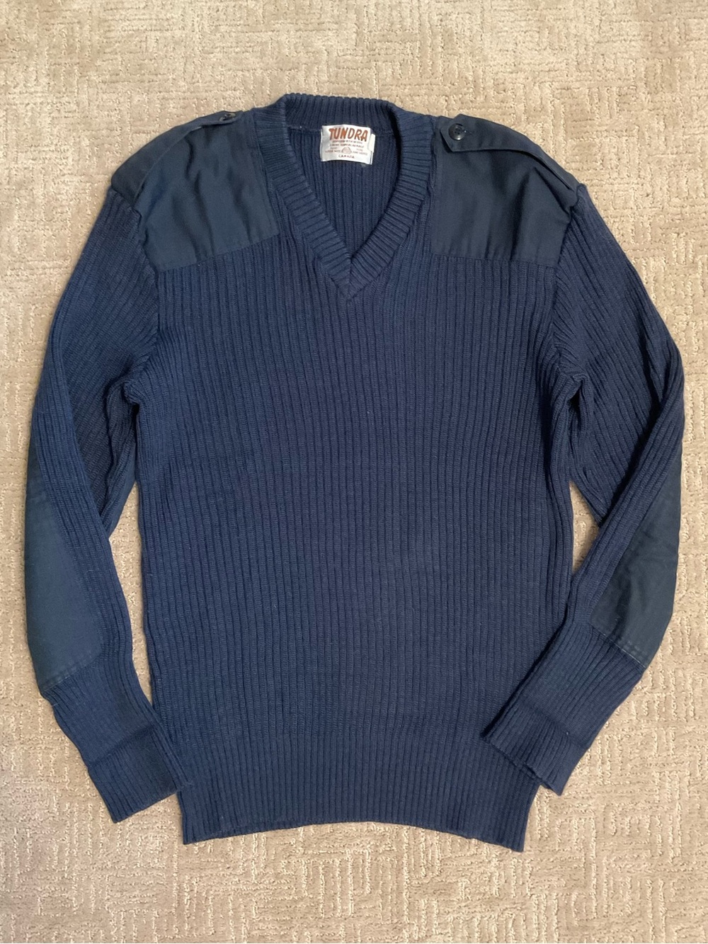 🇨🇦 Tundra Men Vintage 80s/90s Navy 100% Wool Sweater XL EUC Minimalist Timeless